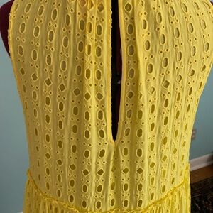 Lilly Pulitzer "Indira" lemon yellow cotton and rayon lined dress.